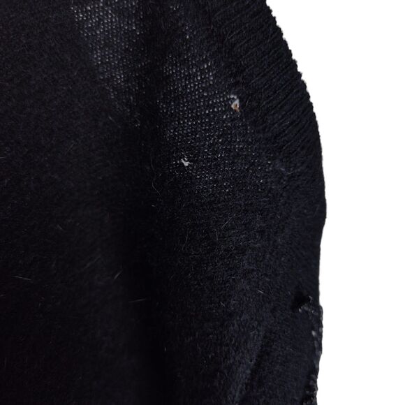 Vintage 60s Cashmere Midi Shift Dress Size M Beaded Crew Neckline Mod Sleeveless - Picture 12 of 14